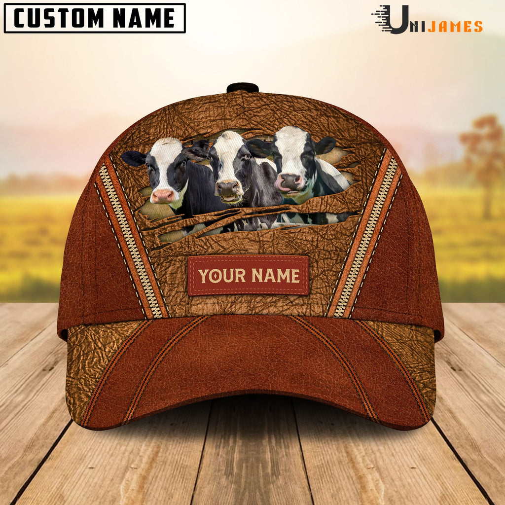 Holstein Happy Face Cattle Customized Name Cap