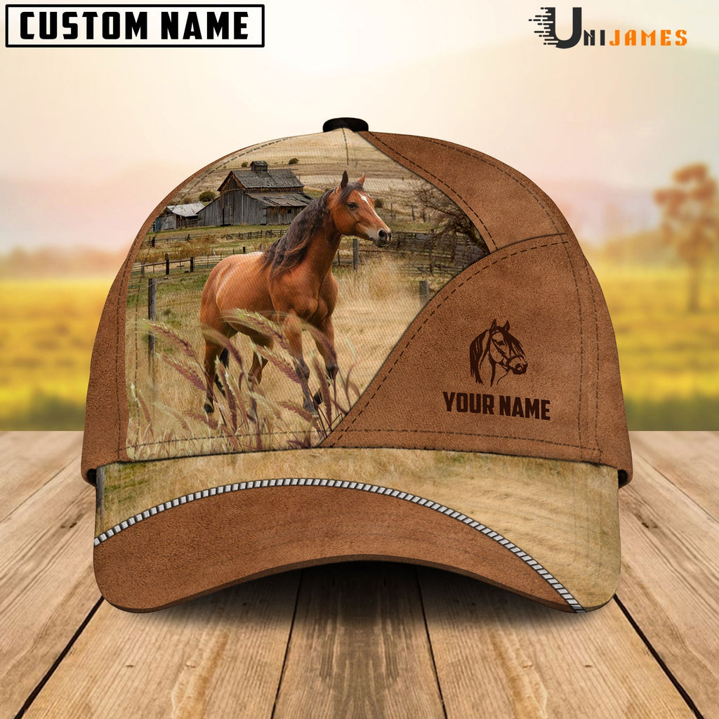 Horse Personalized Name Brown Farm Cap