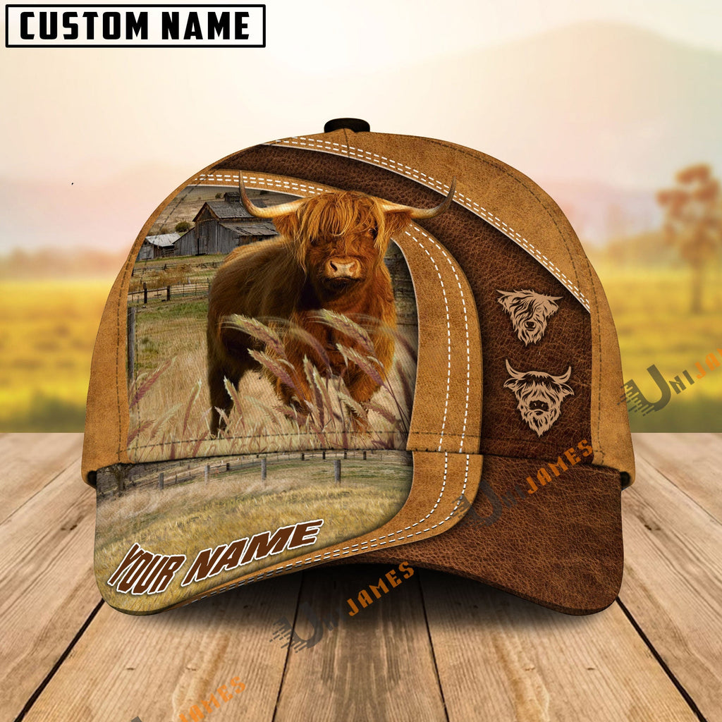 Highland Ranch Lift Leather Pattern Customized Name Cap