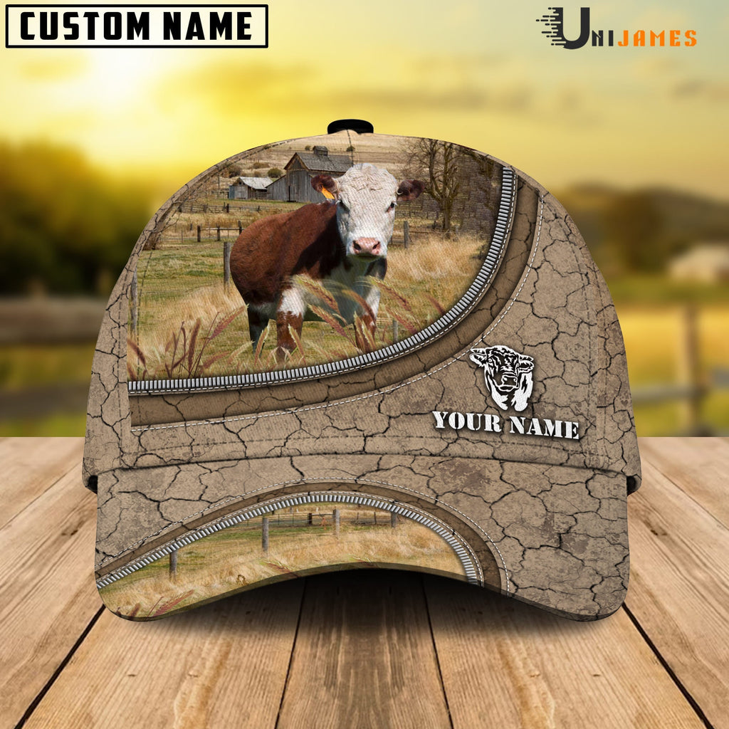 Hereford Happiness Farming Life Customized Name Cap