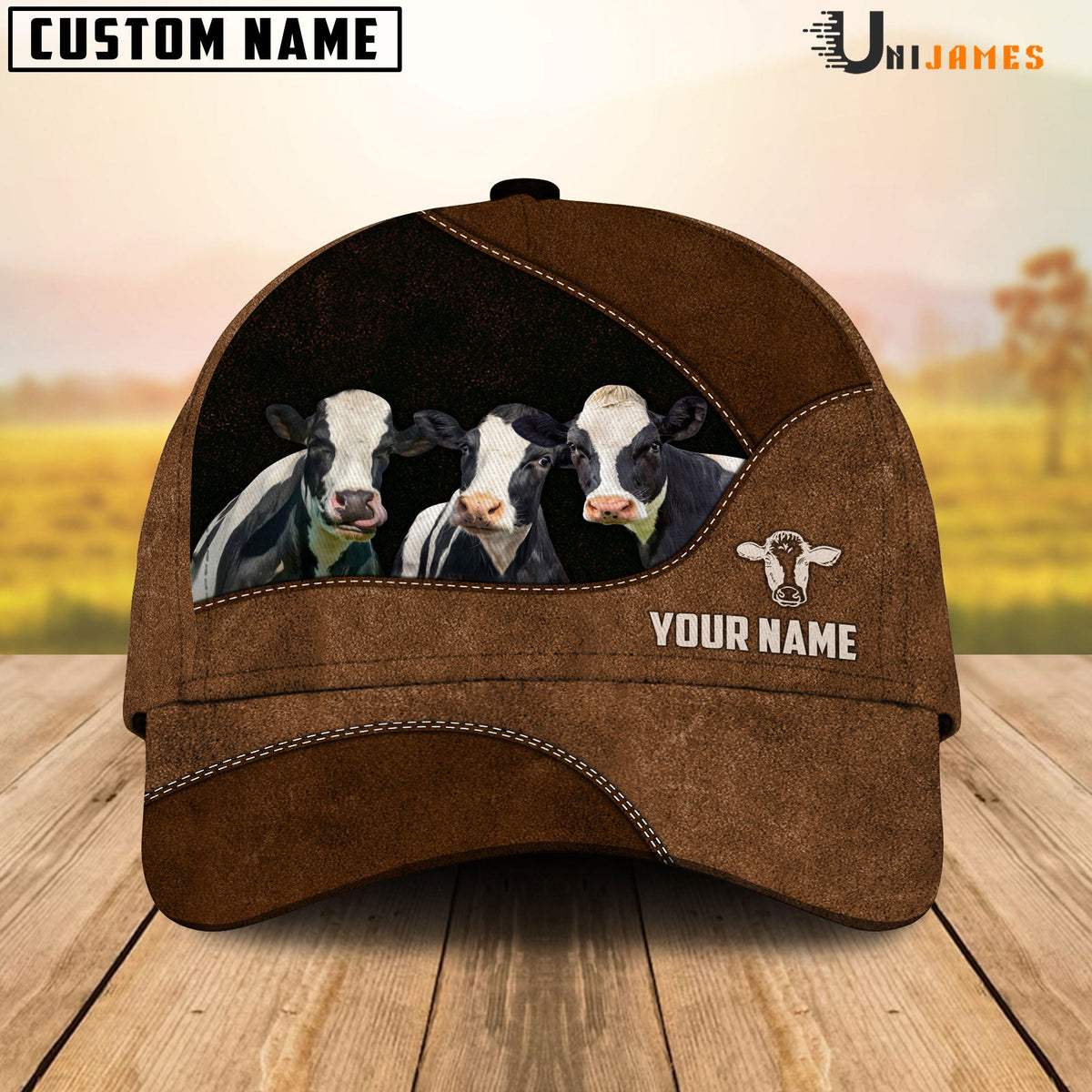 Holstein Happiness Farming Life Customized Name Cap