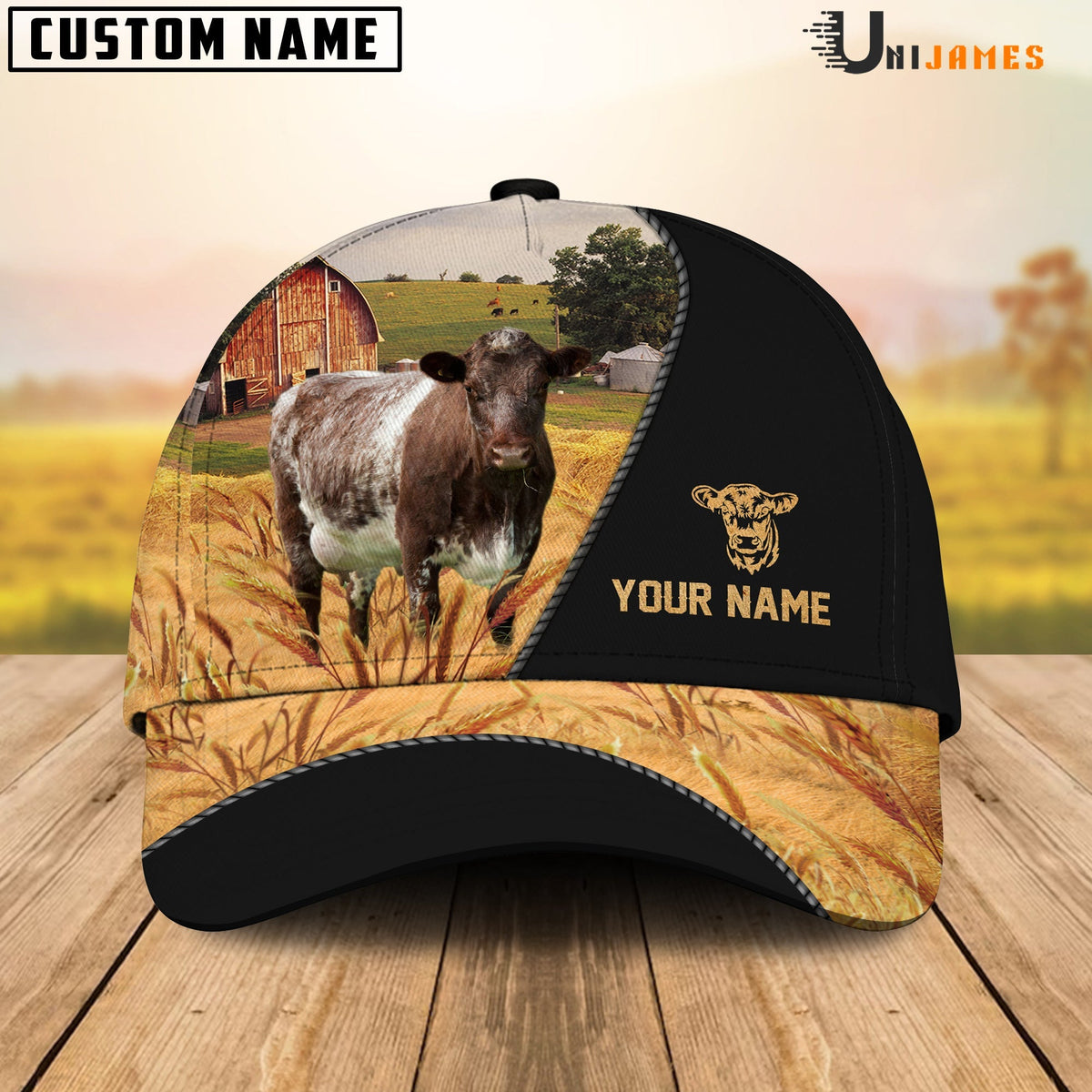 Shorthorn Barn Farm Black Customized Name Cap