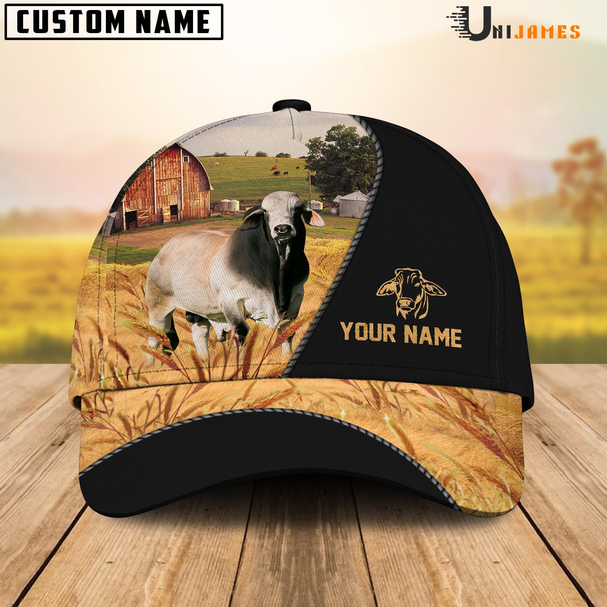 Brahman Barn Farm Black Customized Name Cap