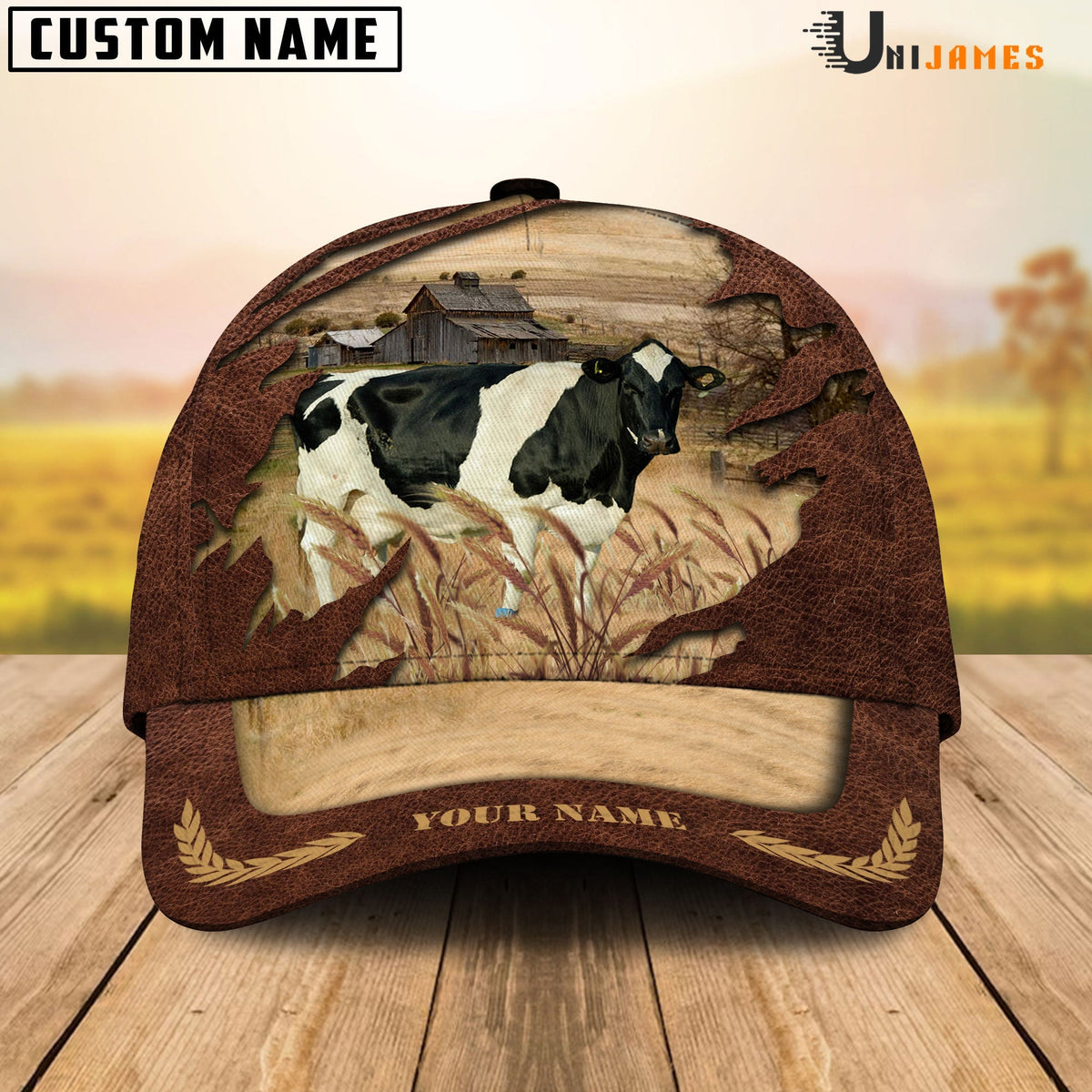 Holstein Meadow Life Customizes Name Cap