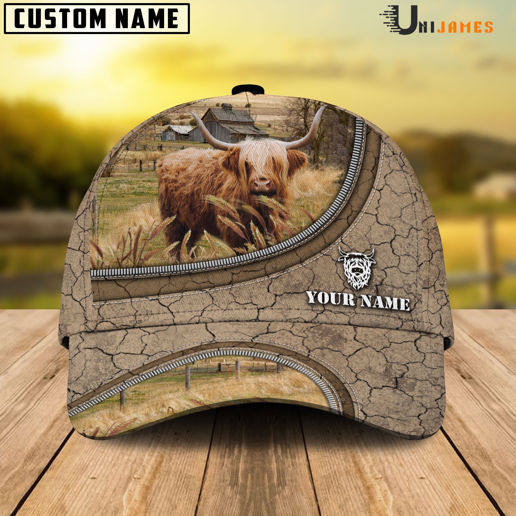 Highland Happiness Farming Life Customized Name Cap