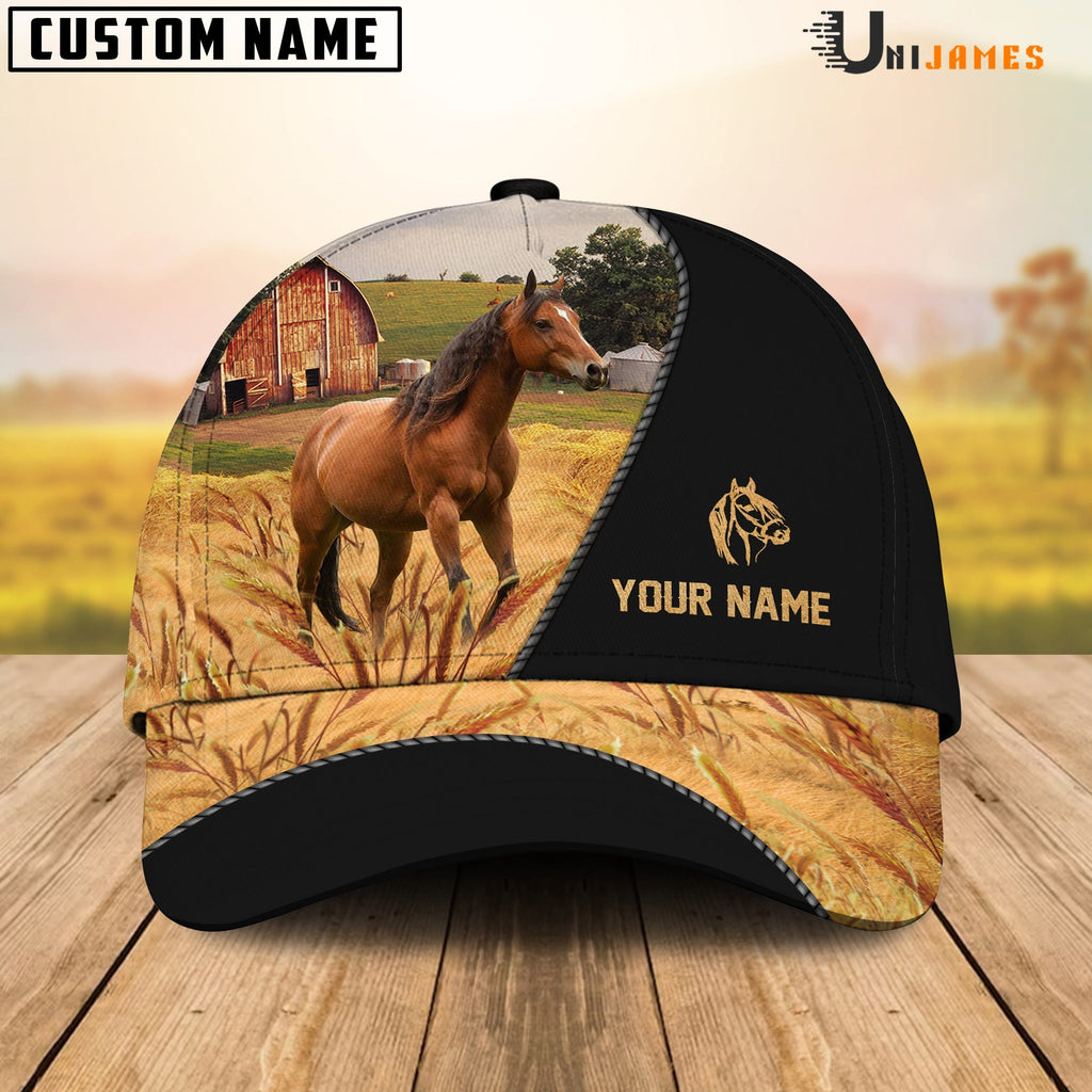 Horse Barn Farm Black Customized Name Cap