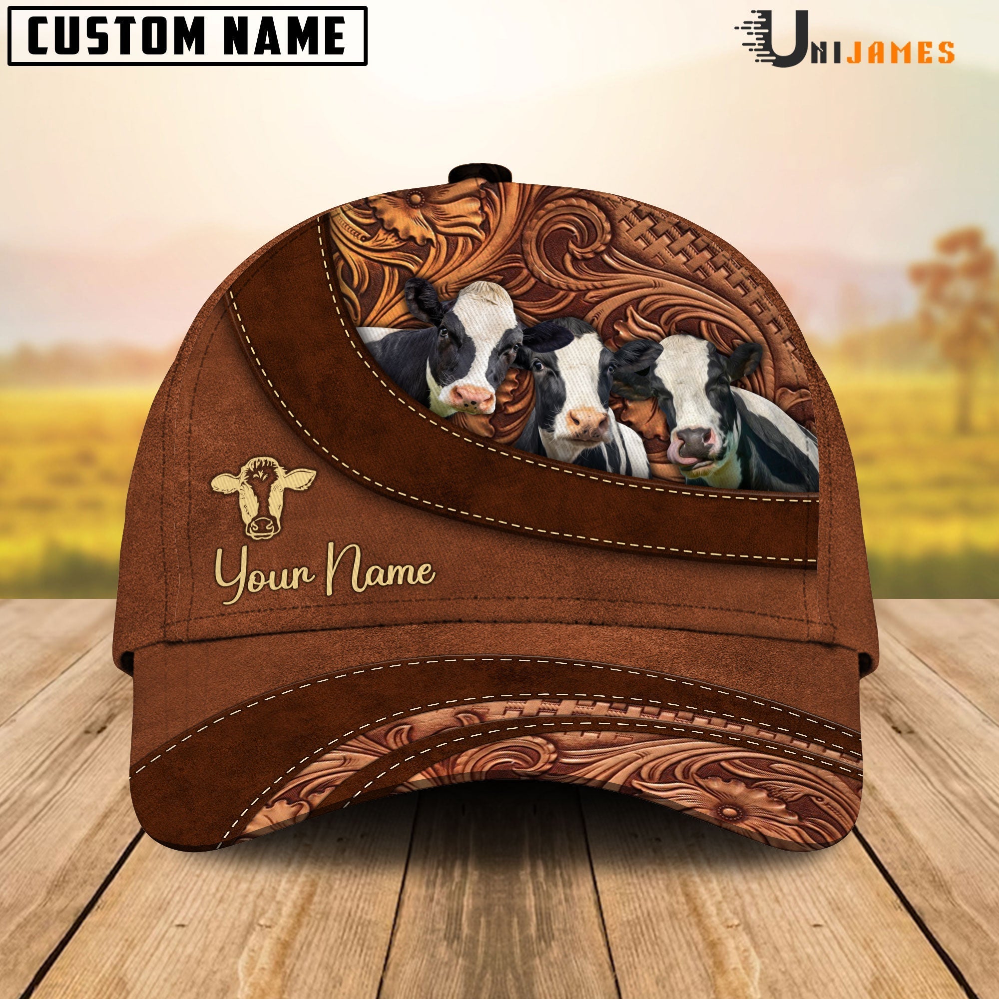 Holstein Farming Life Customized Name Cap