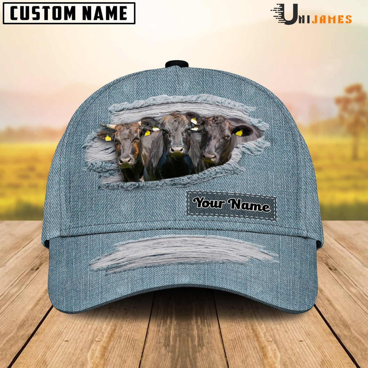 Wagyu Jeans Style Pattern Customized Name Cap