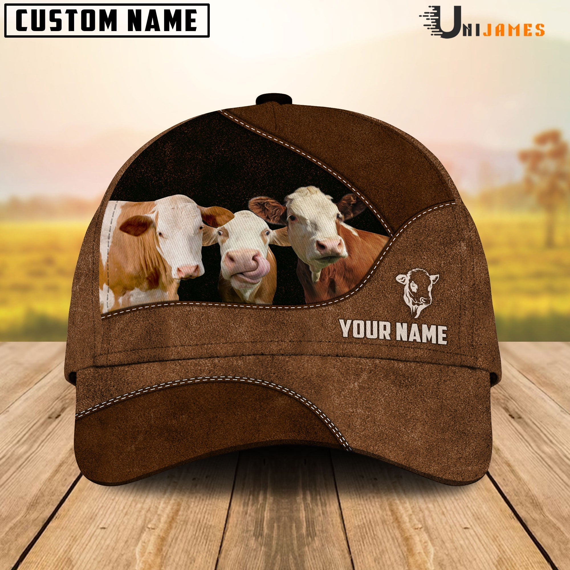 Simmental Happiness Farming Life Customized Name Cap