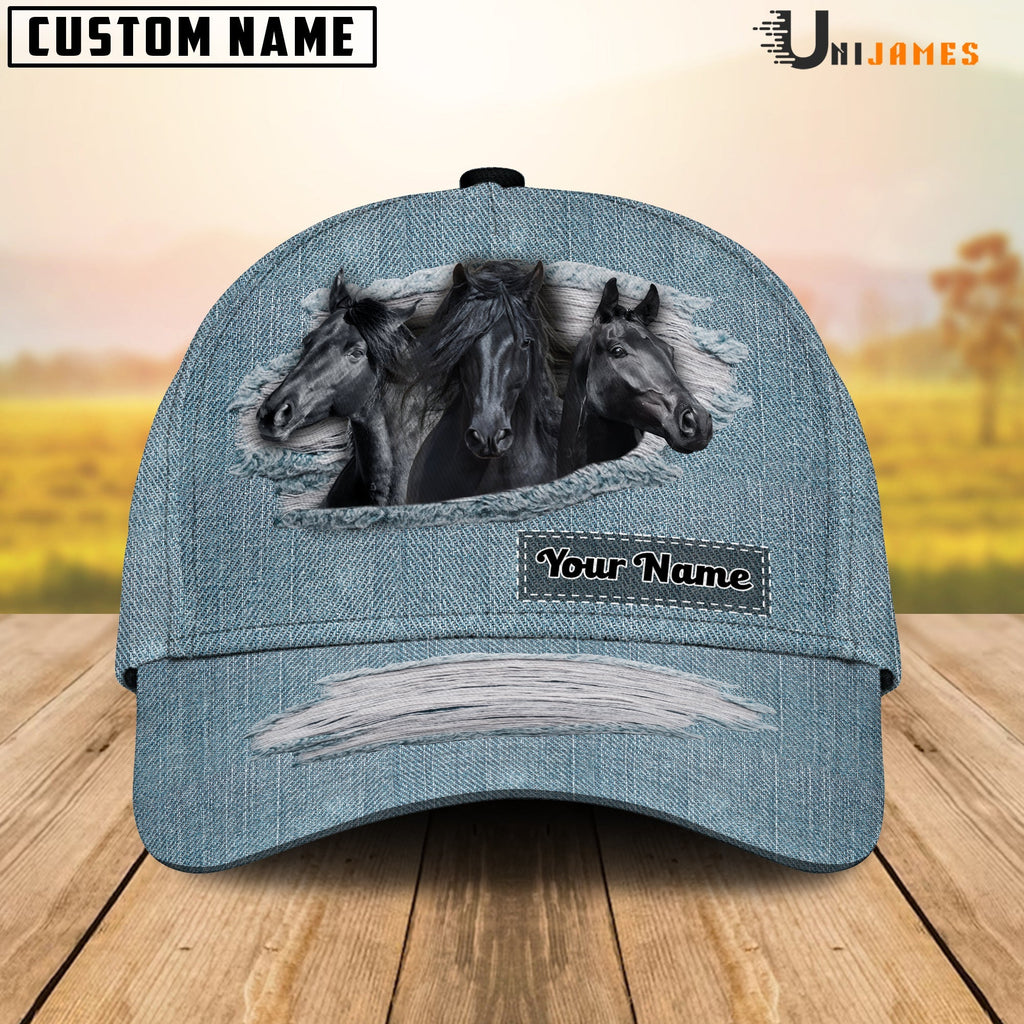 Black Horse Jeans Style Pattern Customized Name Cap