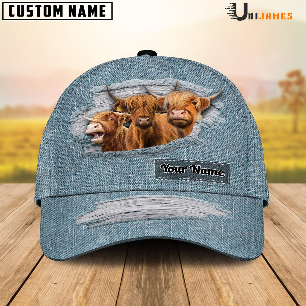 Highland Jeans Style Pattern Customized Name Cap