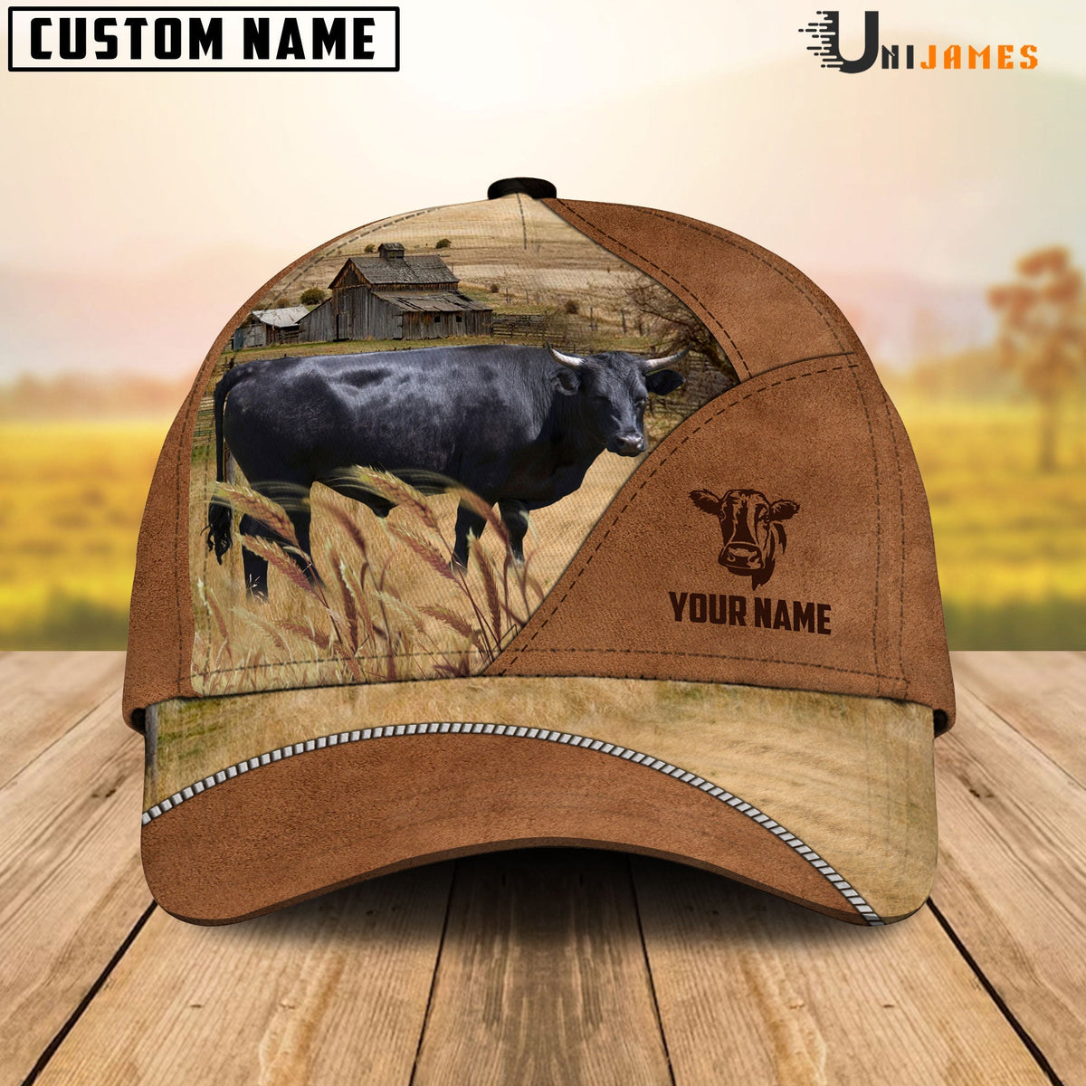 Dexter Cattle Personalized Name Brown Farm Cap