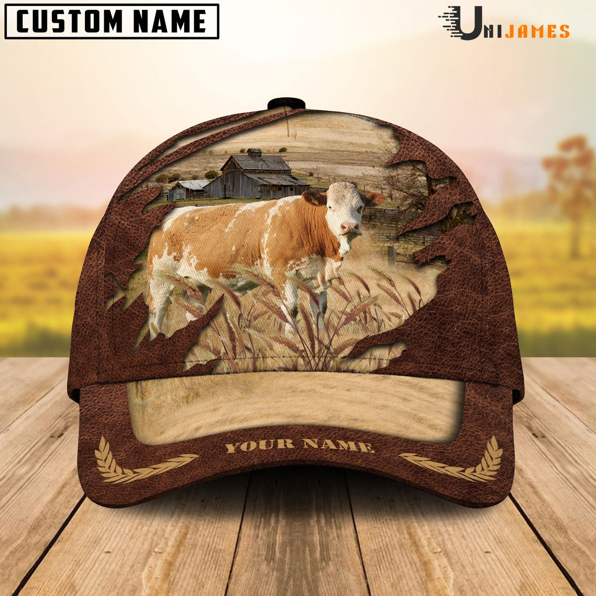 Simmental Meadow Life Customizes Name Cap