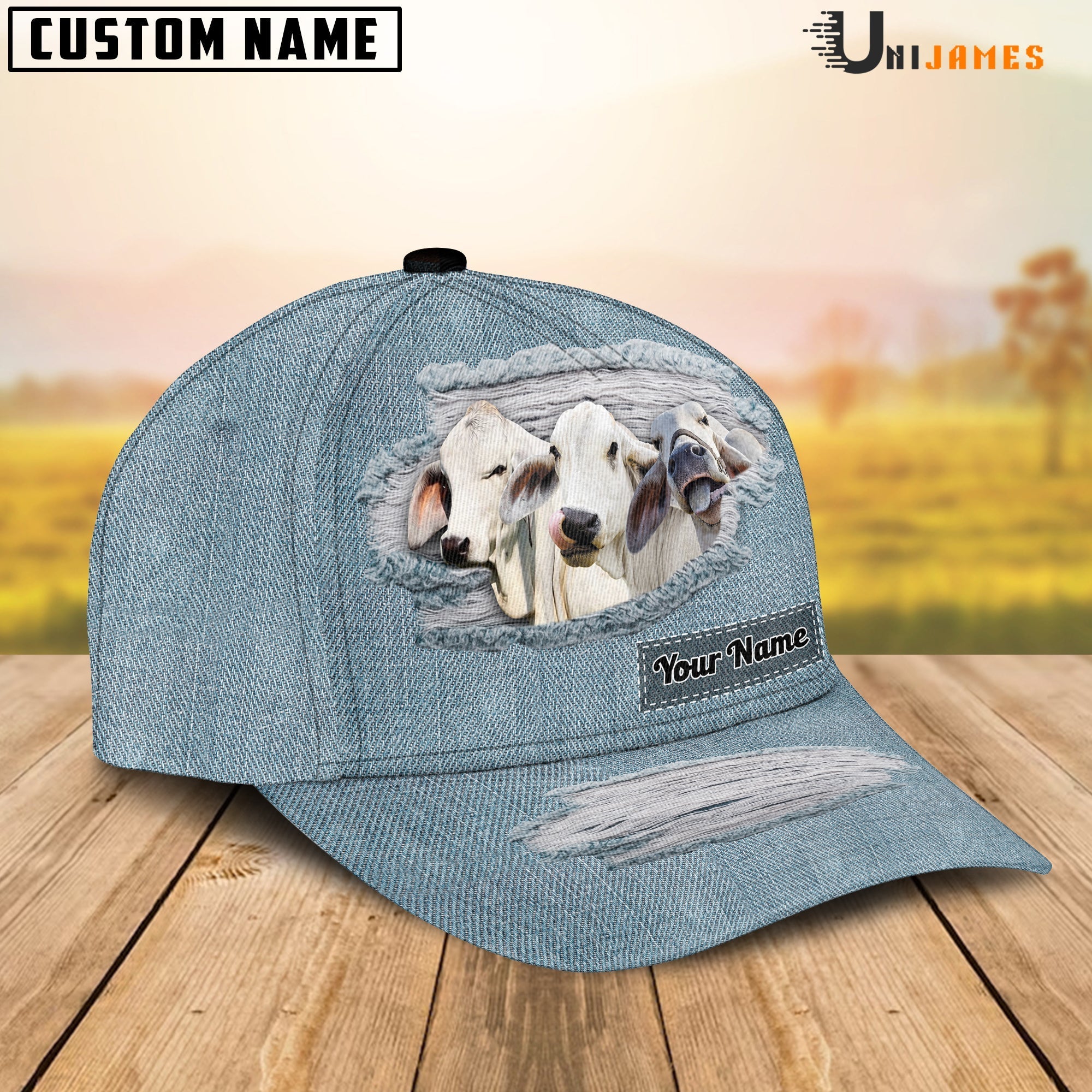 Brahman Jeans Style Pattern Customized Name Cap