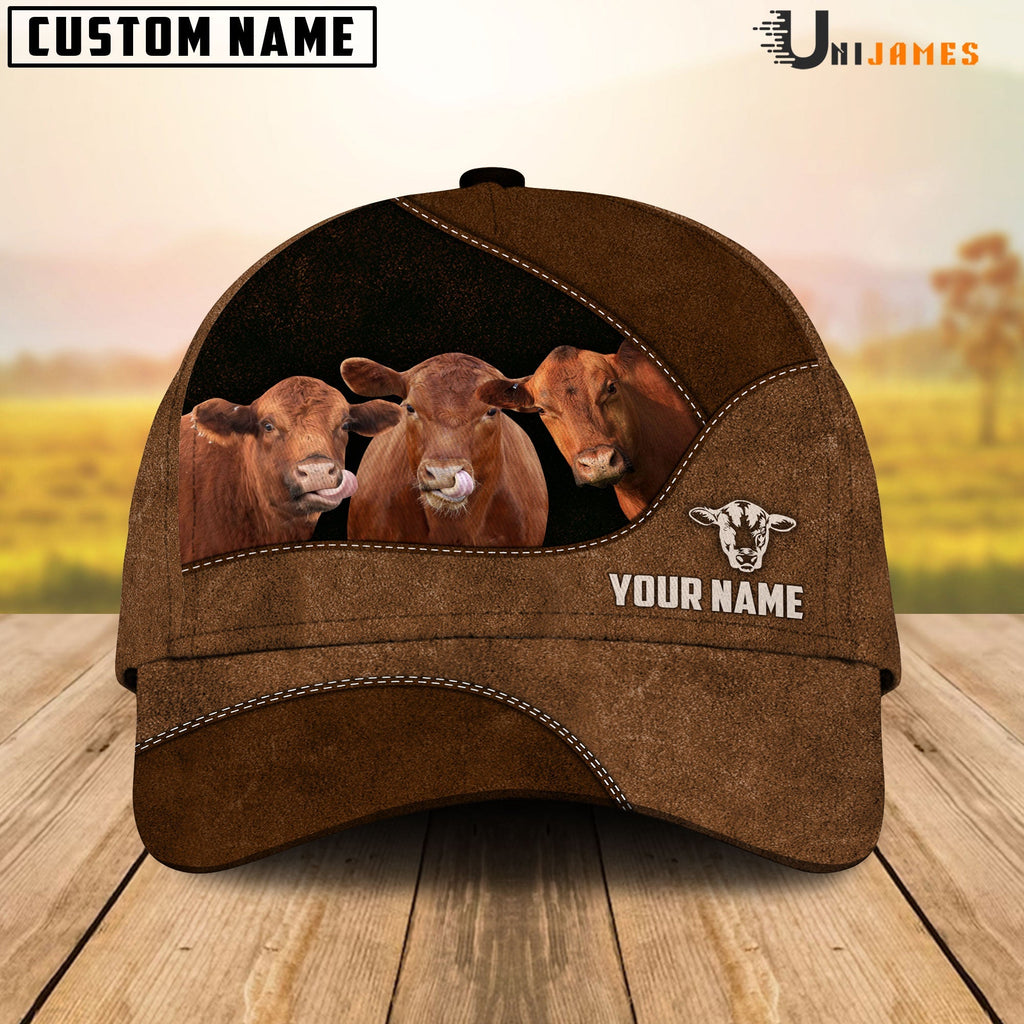 Red Angus Happiness Farming Life Customized Name Cap