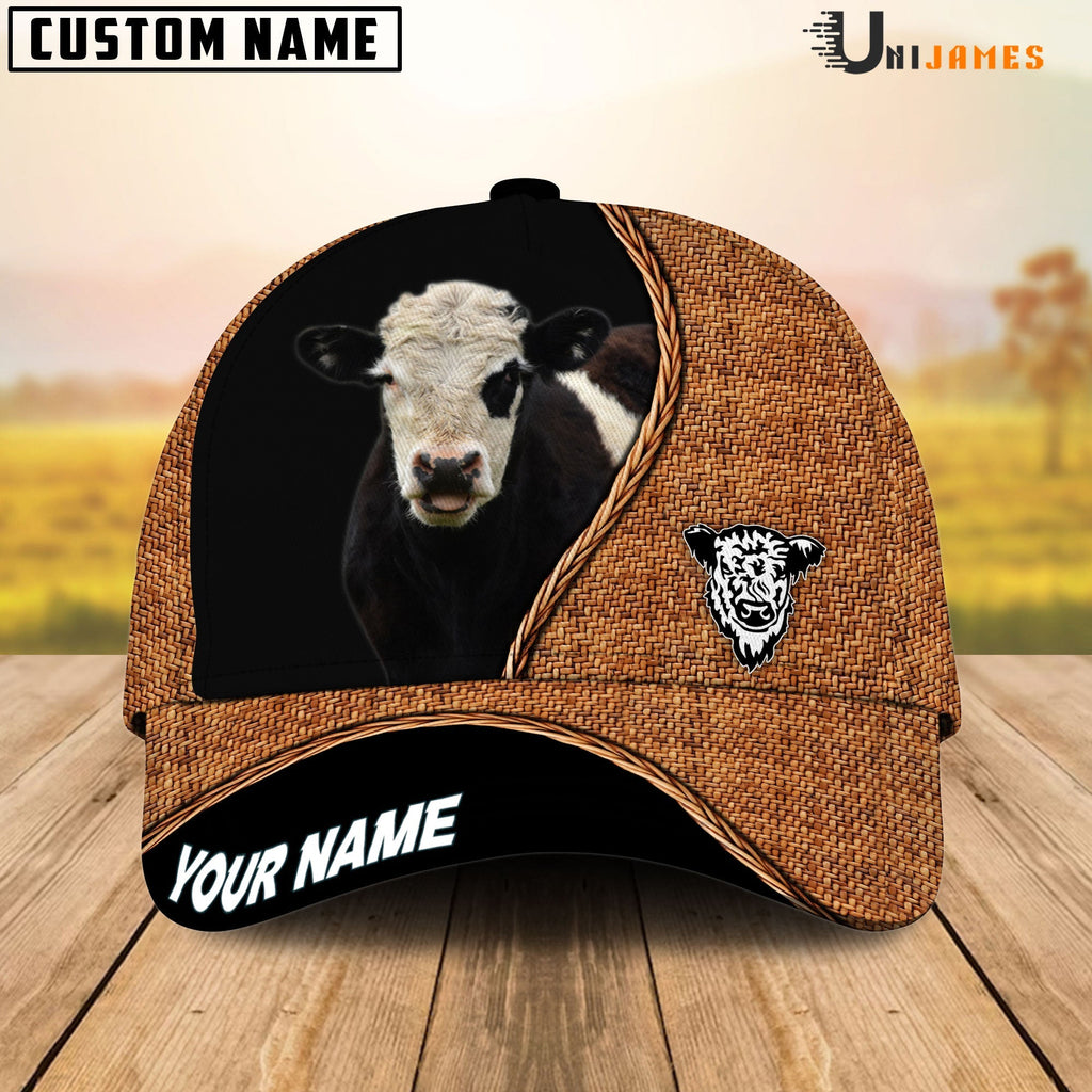 Belted Galloway Rattan Pattern Customized Name Cap