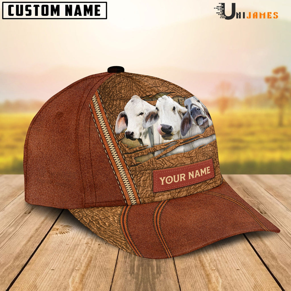 Brahman Happy Face Cattle Customized Name Cap