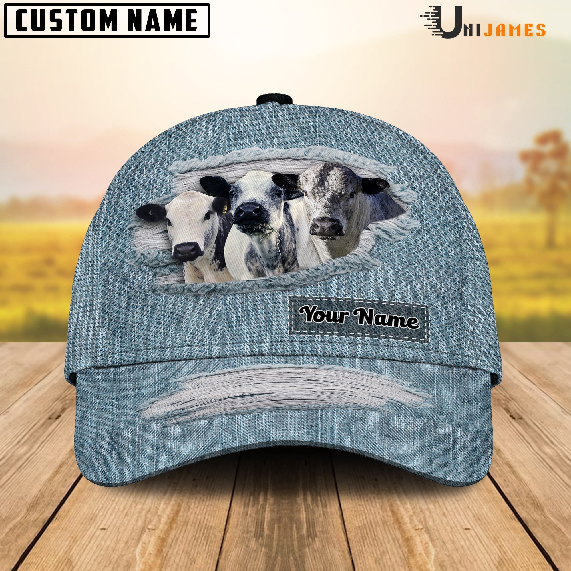 Speckle Park Jeans Style Pattern Customized Name Cap