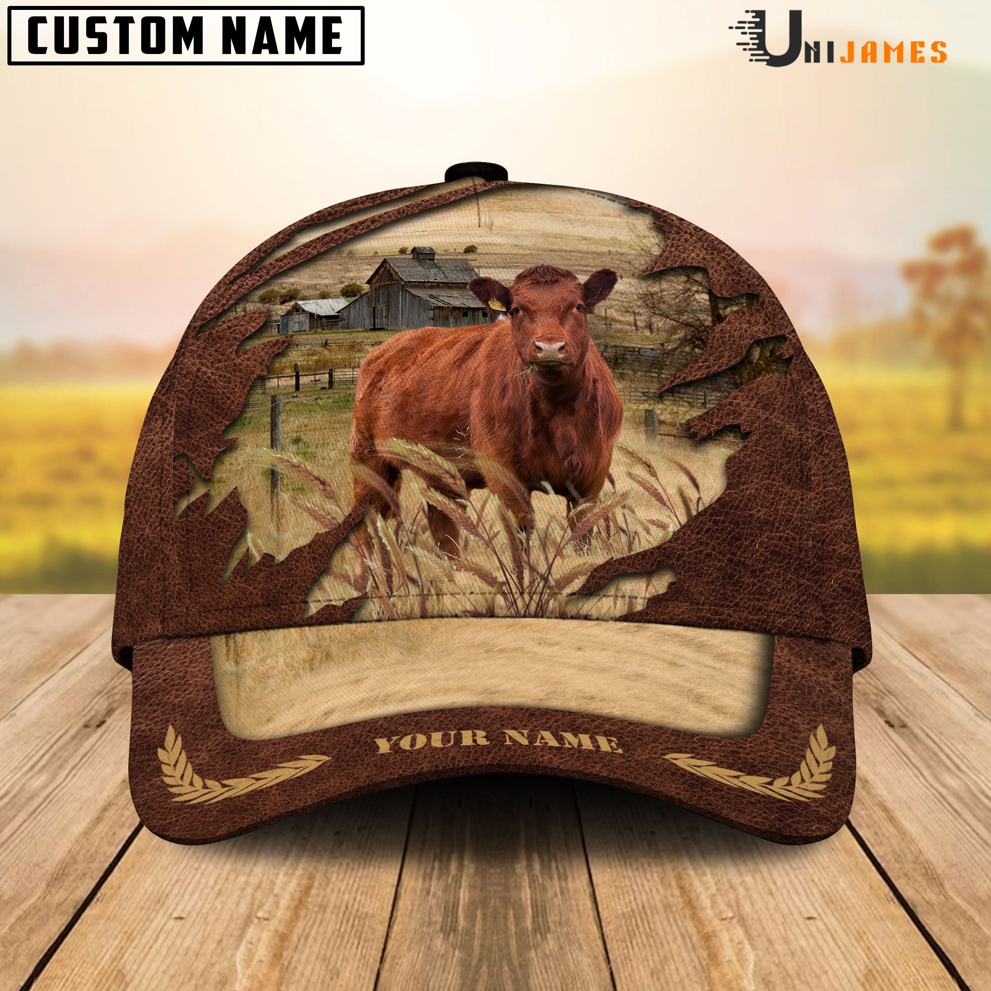 Red Angus Meadow Life Customizes Name Cap