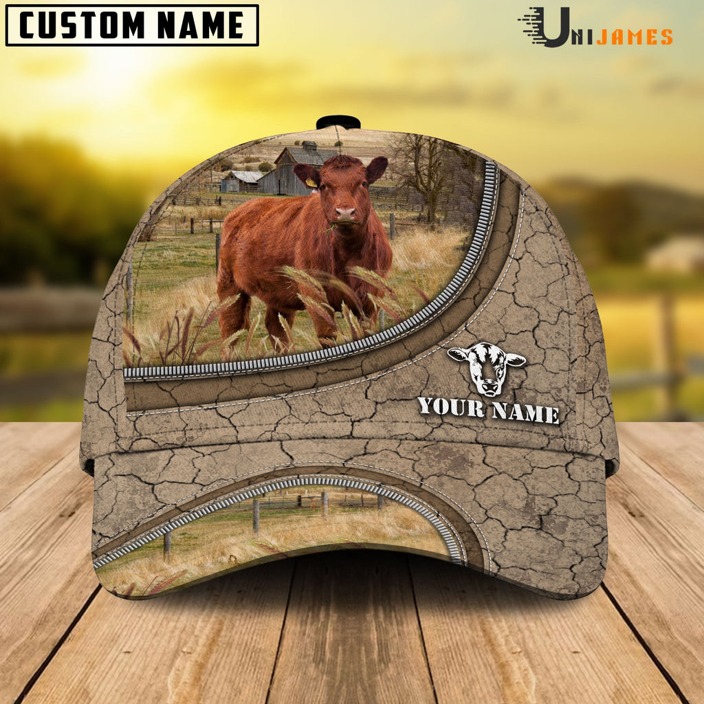 Red Angus Happiness Farming Life Customized Name Cap