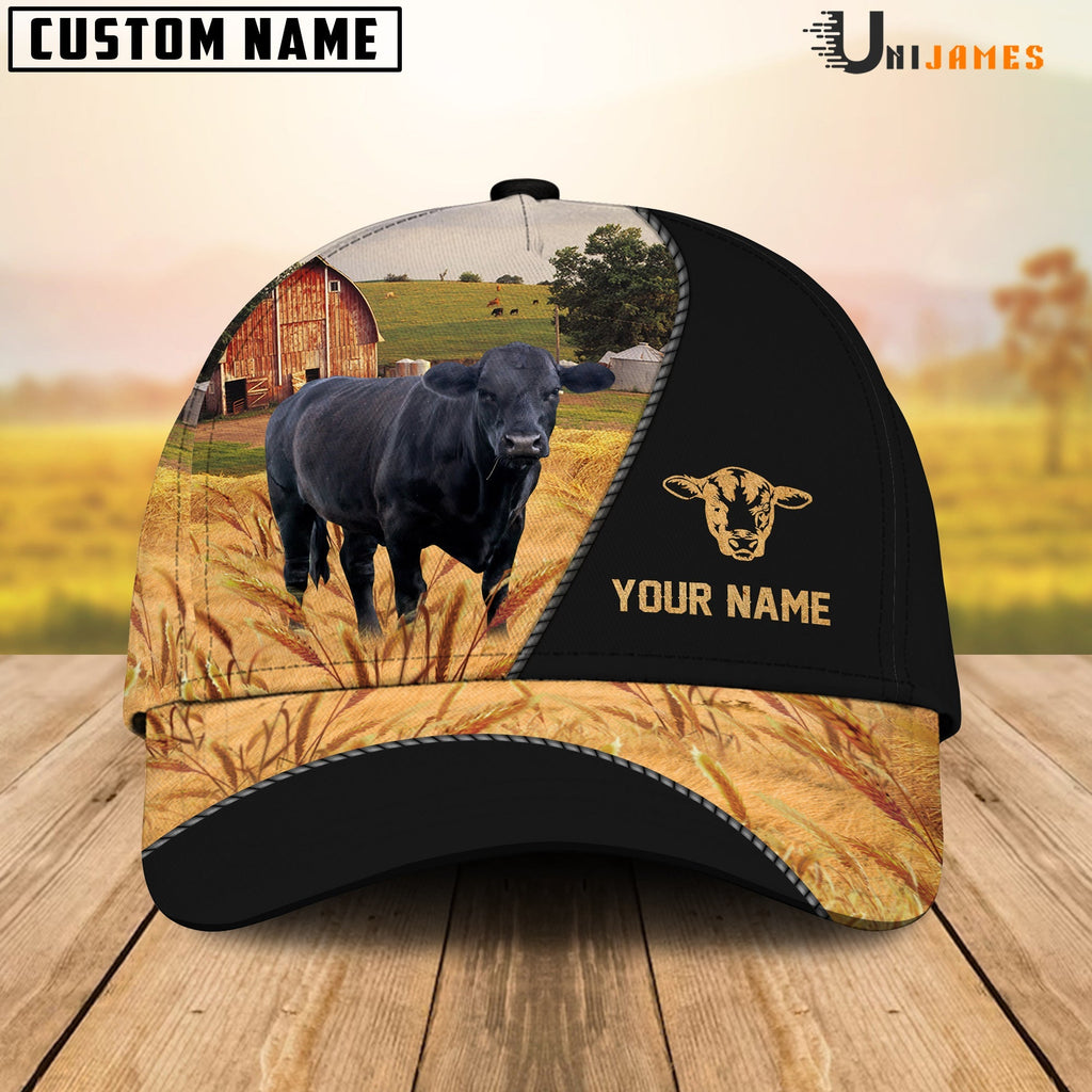 Black Angus Barn Farm Black Customized Name Cap