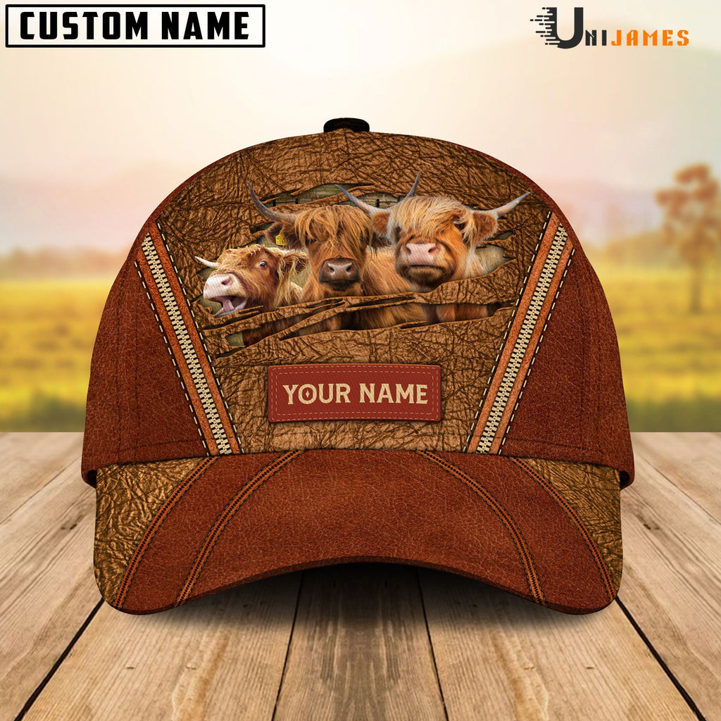 Highland Happy Face Cattle Customized Name Cap