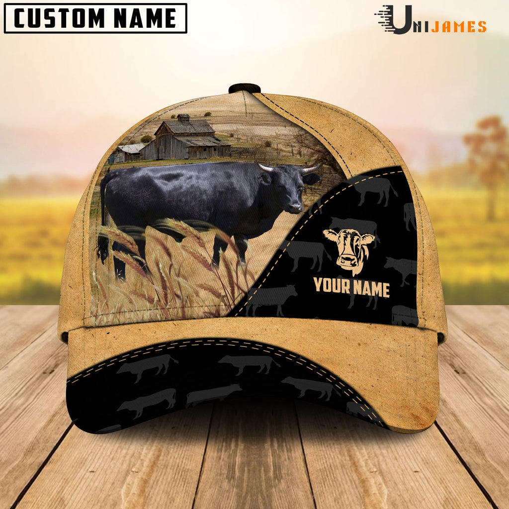 Dexter Cattle Black & Yellow Personalized Name Cap