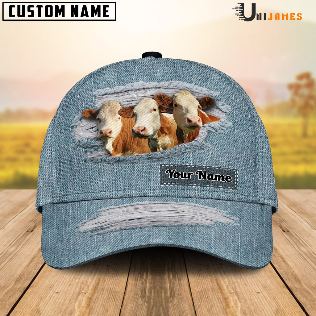 Simmental Jeans Style Pattern Customized Name Cap
