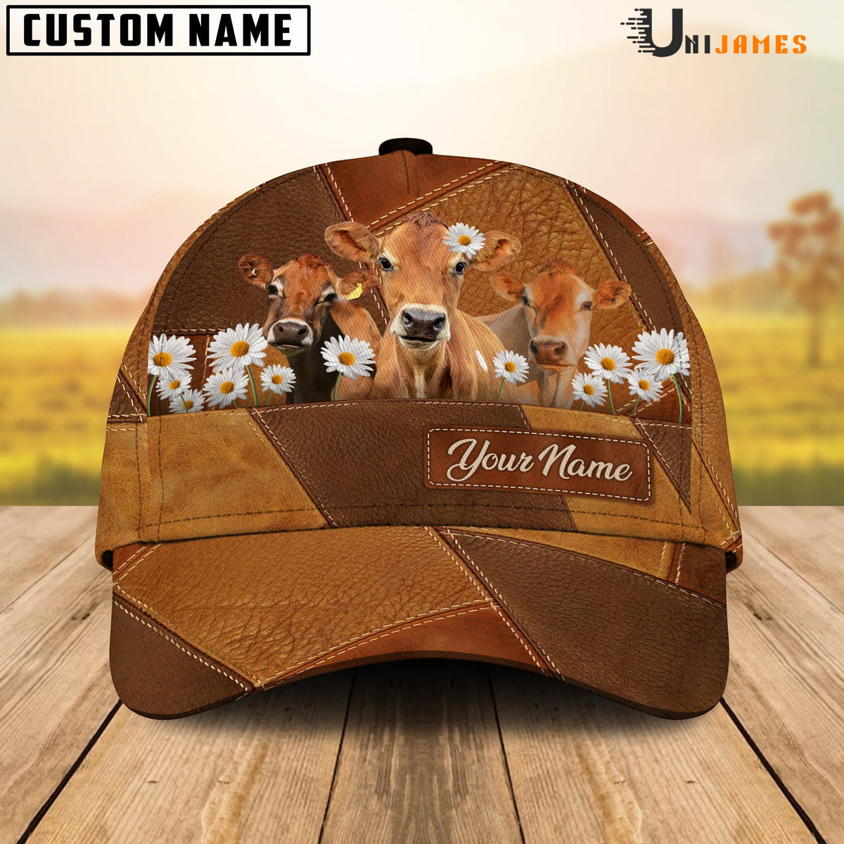 Jersey Daisy Flowers Customized Name Cap
