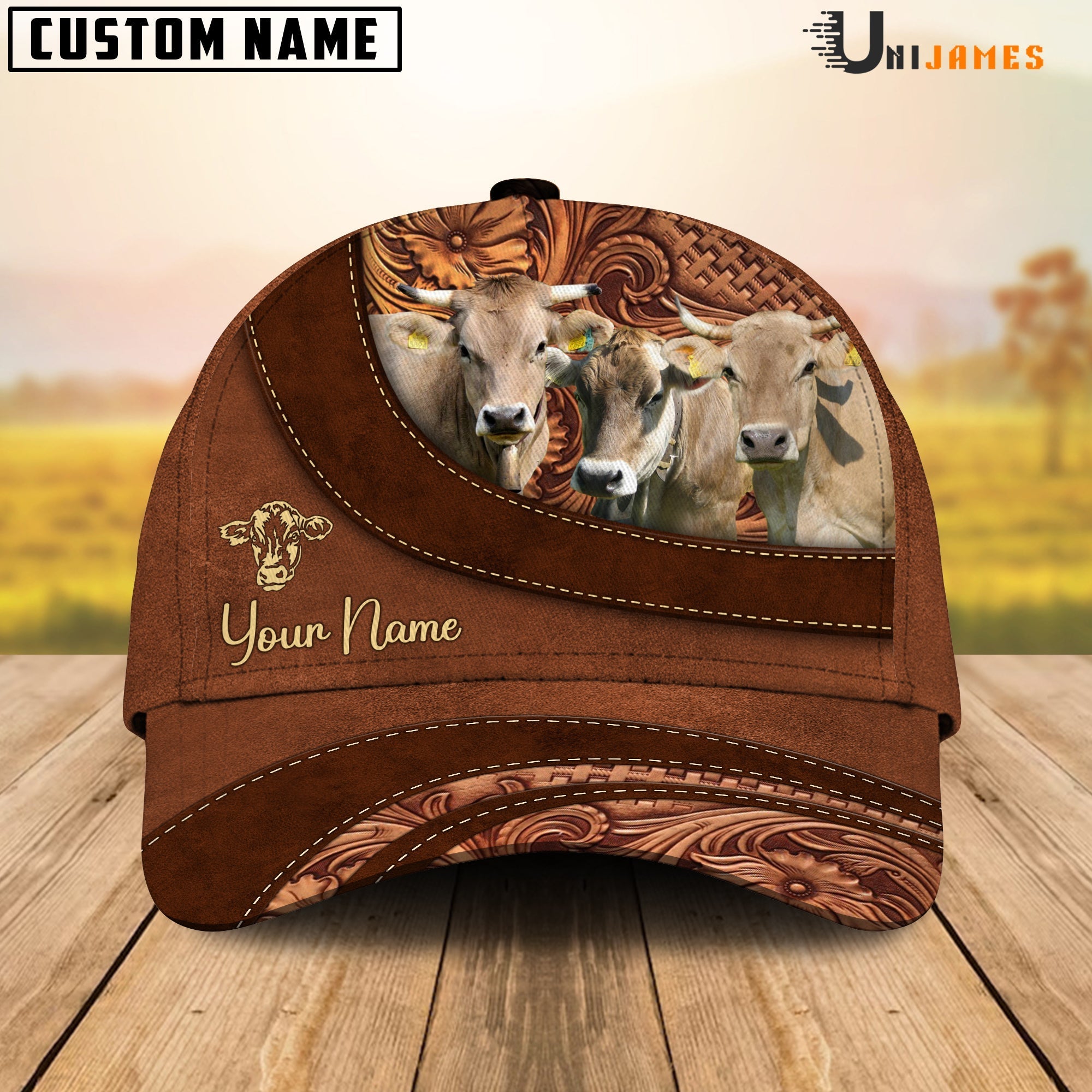 Braunvieh Farming Life Customized Name Cap