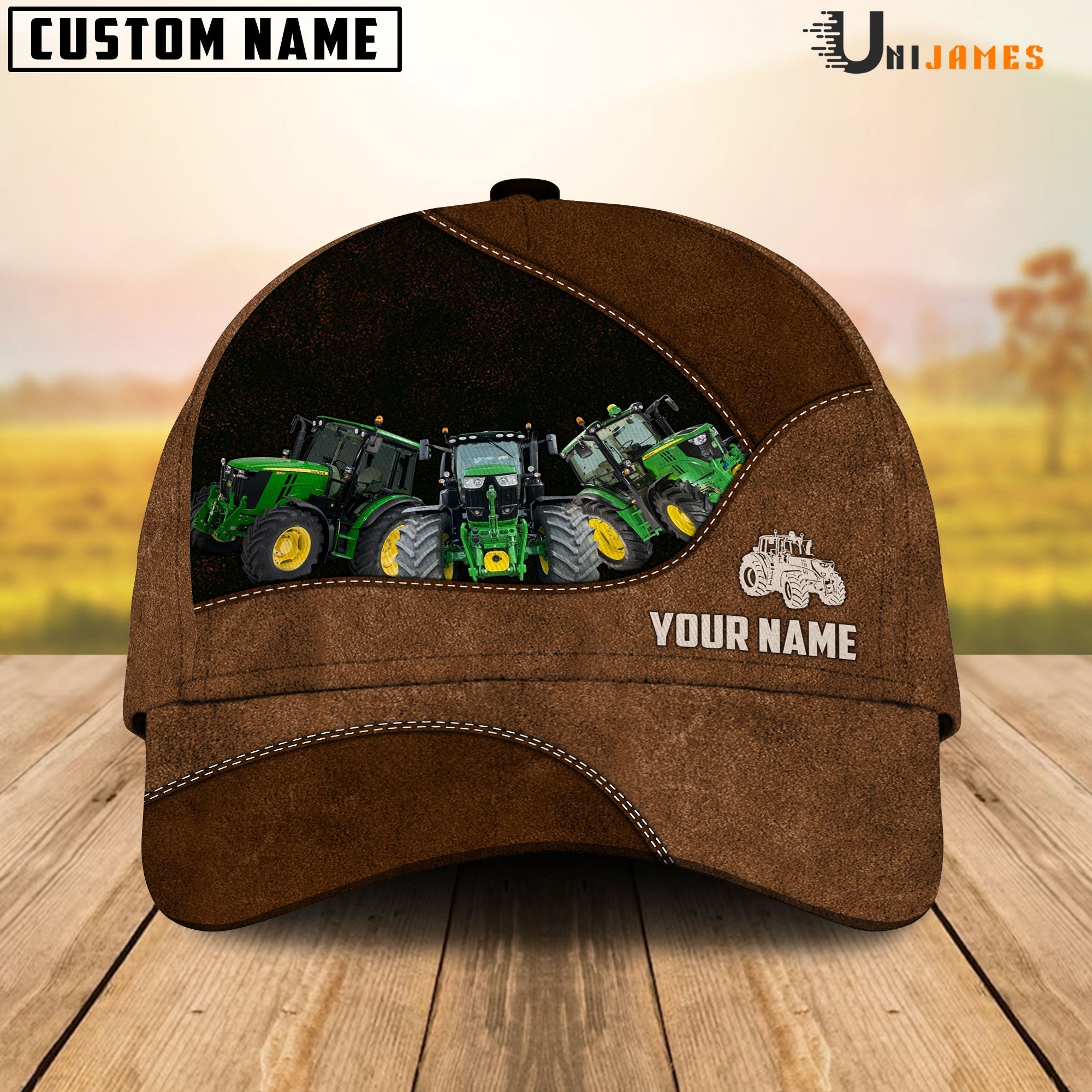 Tractor Happiness Farming Life Customized Name Cap