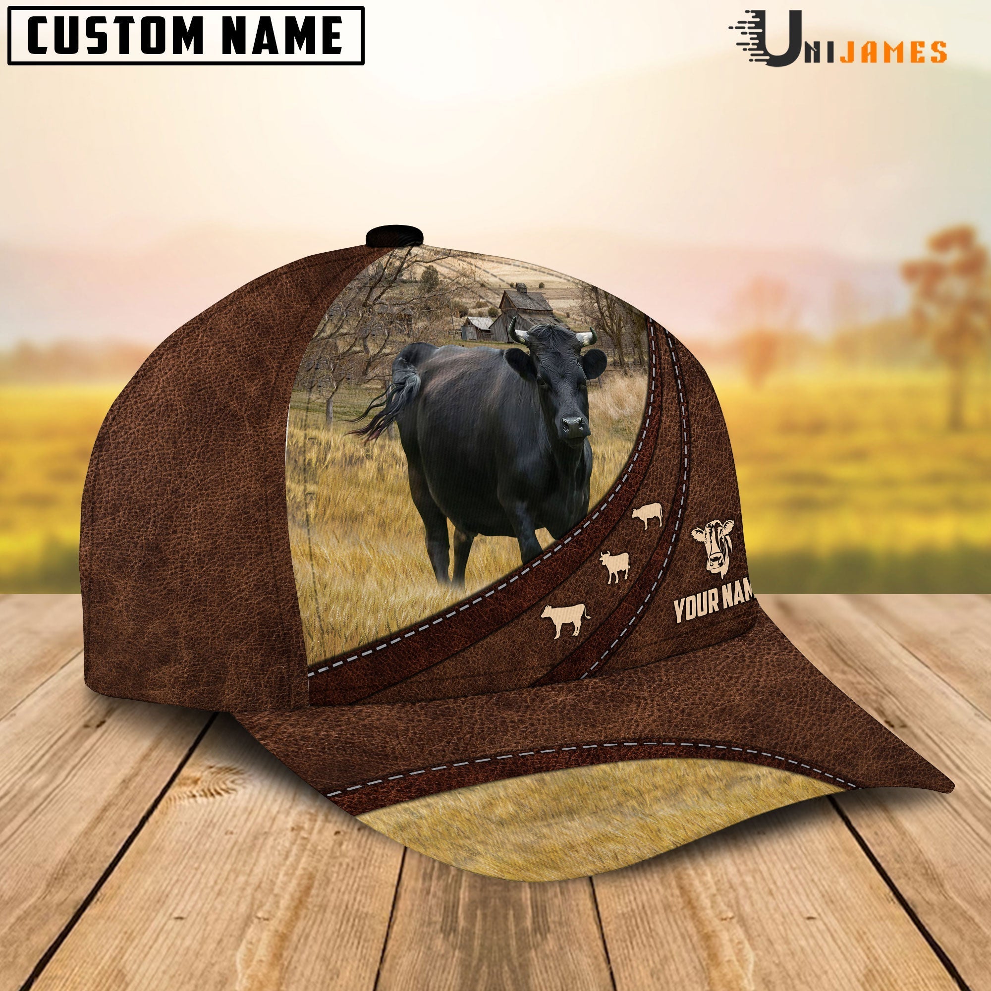 Dexter Amazing Farm Leather Pattern Customized Name Cap