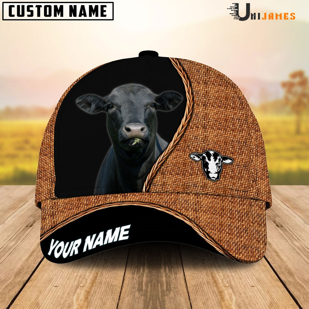 Black Angus Rattan Pattern Customized Name Cap