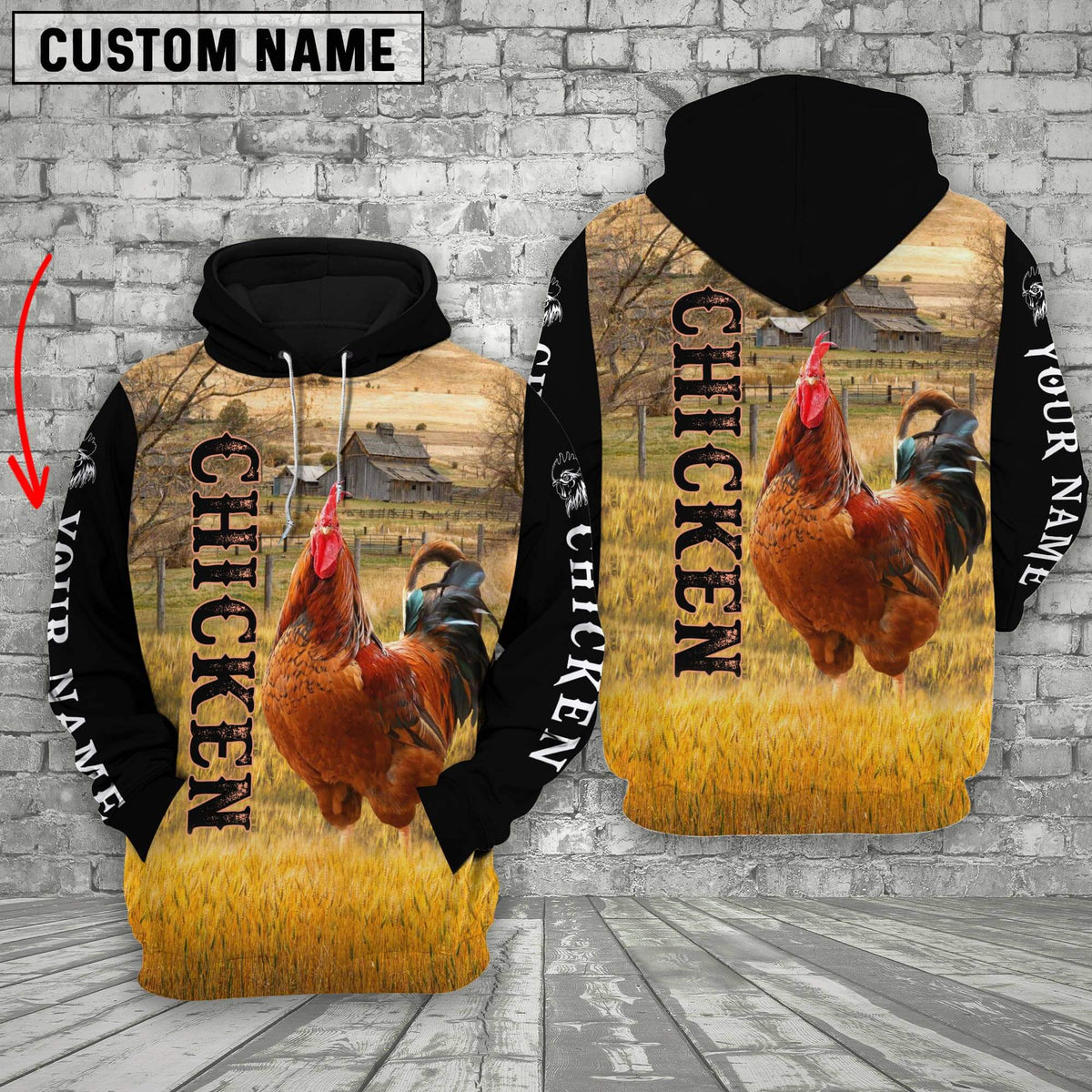 Personalized Name Chicken On The Farm 3D Shirt
