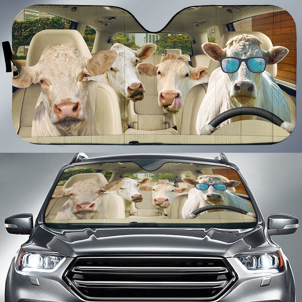 Personalized Name Charolais Car All Over Printed 3D Sun Shade
