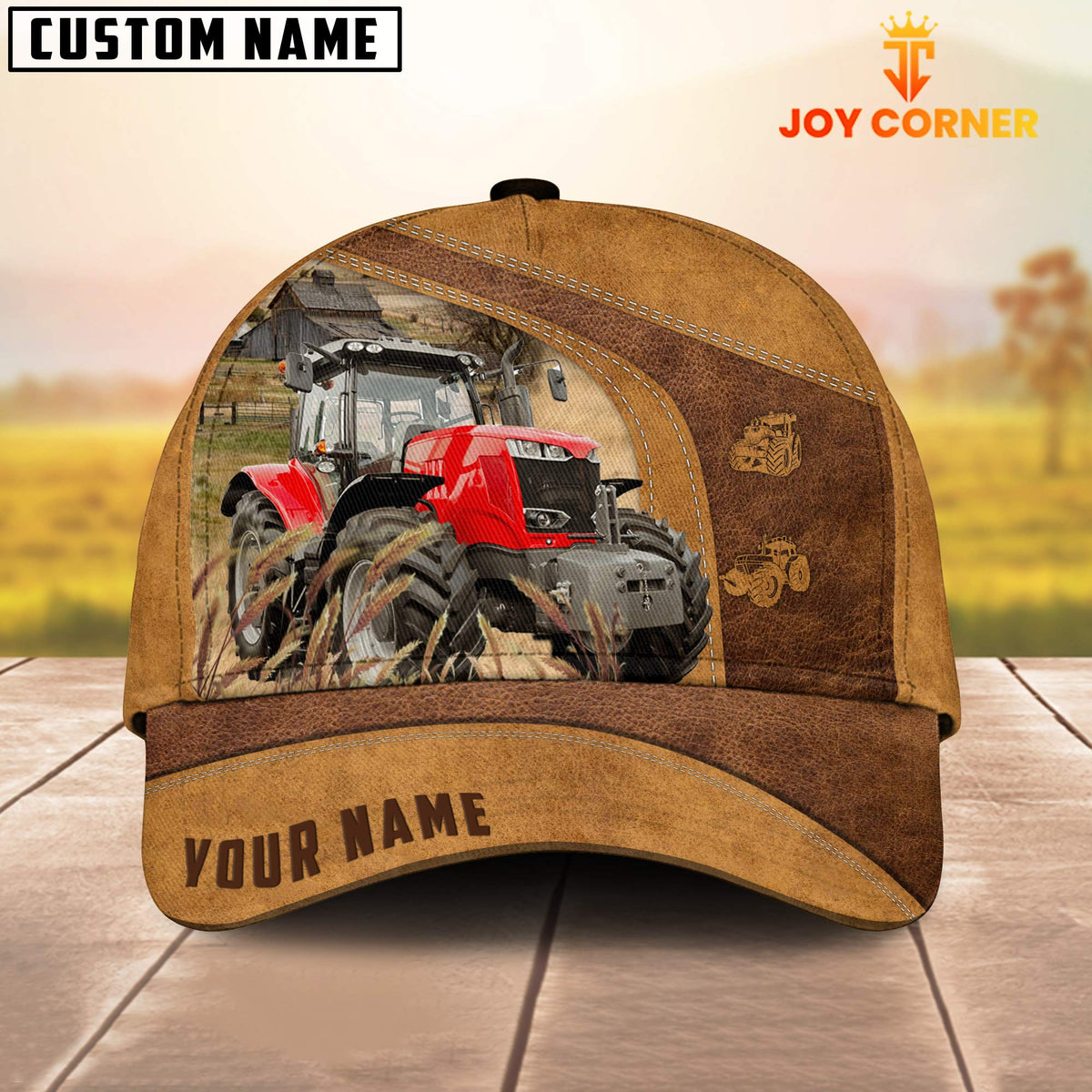 Farm Red Tractor Custom Name Cap