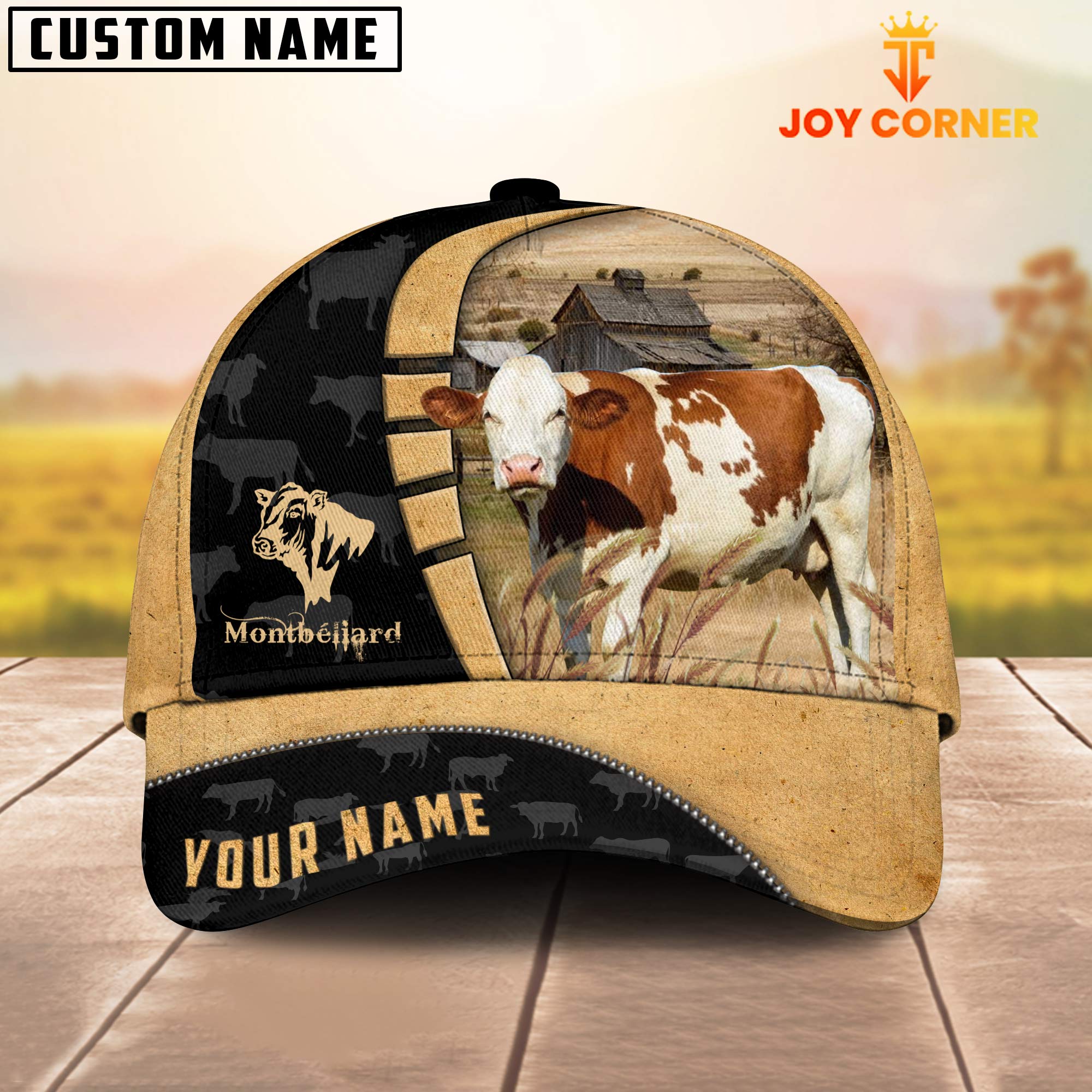 Custom Name Race Montbéliard Cattle 3D Cap