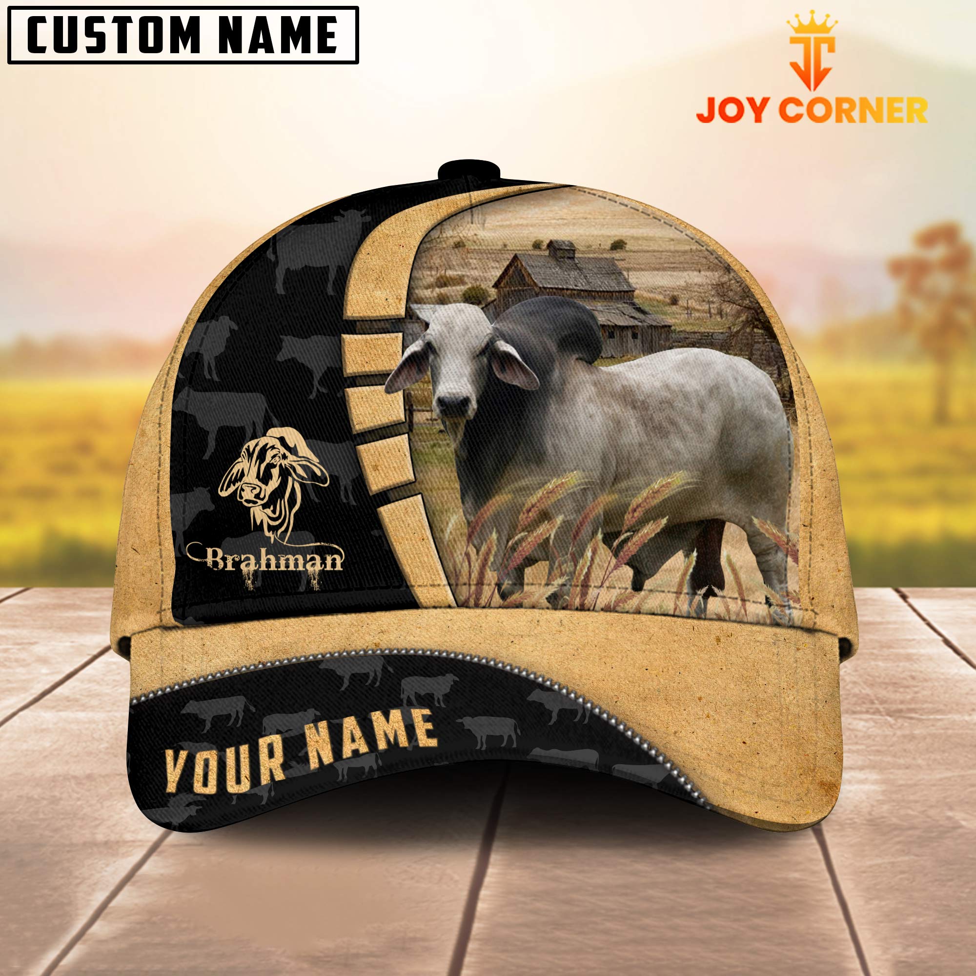 Custom Name Brahman Cattle 3D Cap