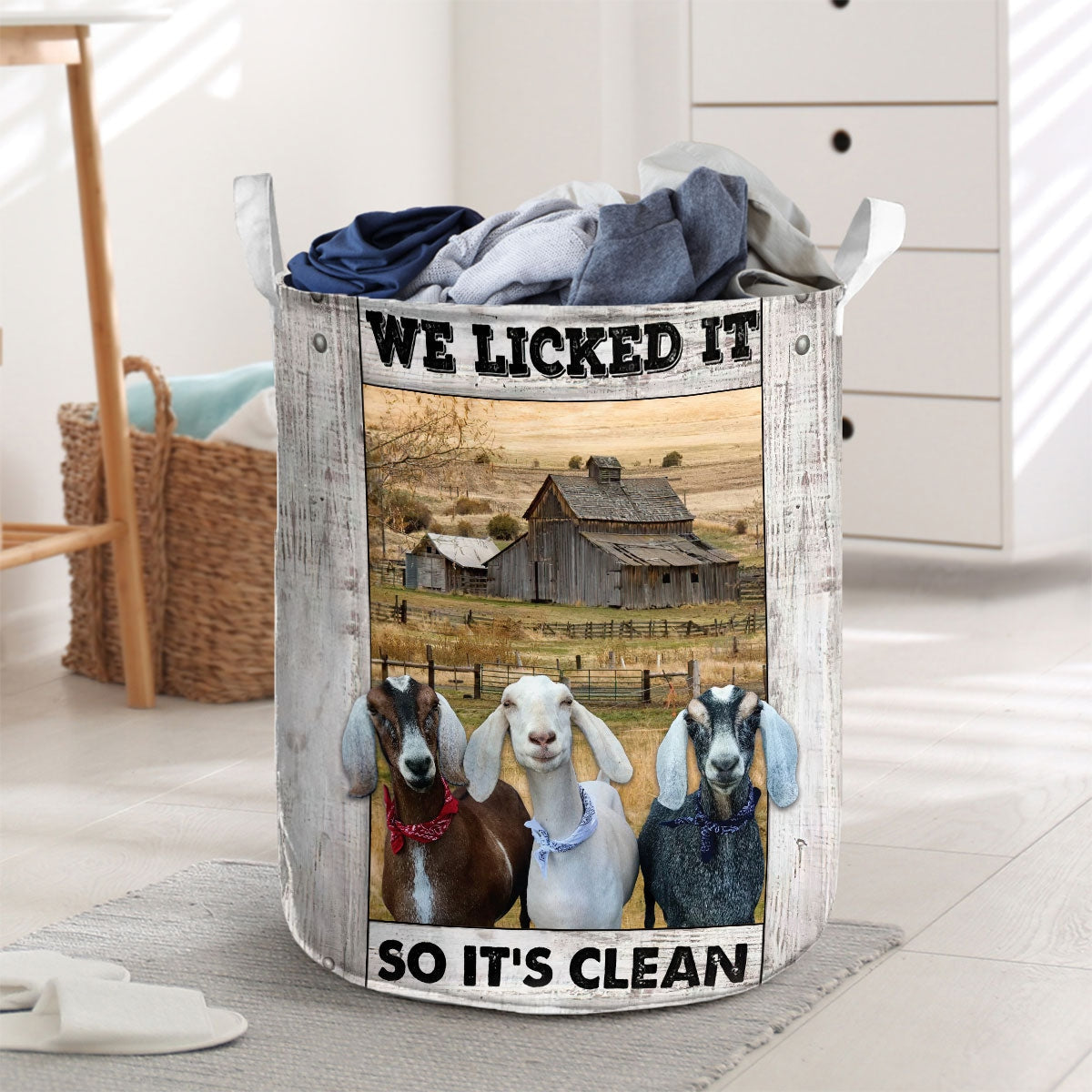 Nubian Goat Laundry Basket