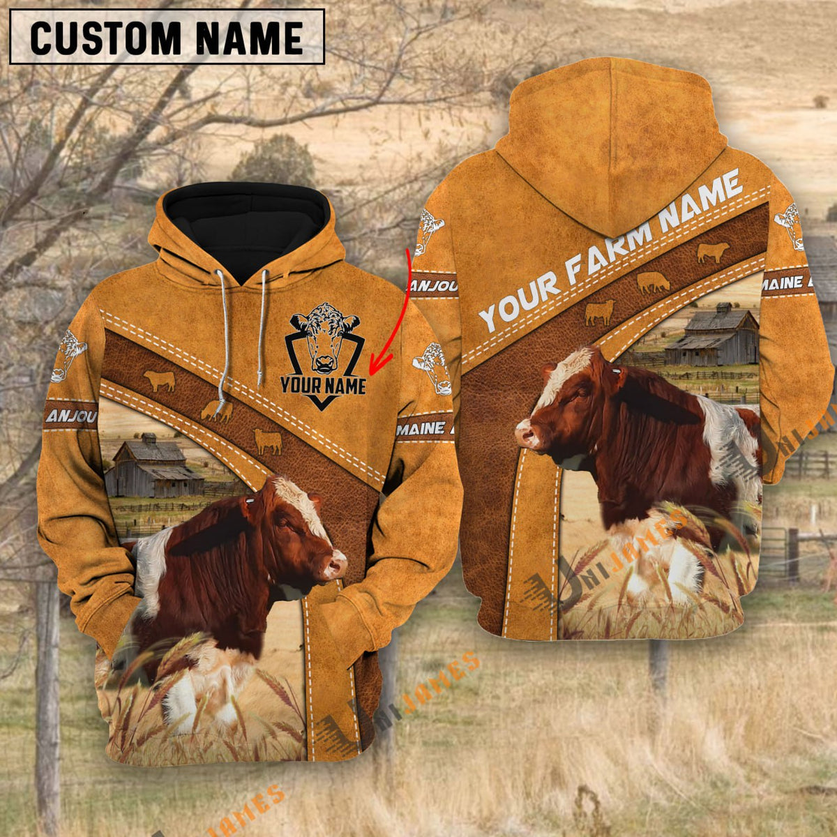 Maine Anjou Personalized Name 3D Hoodie