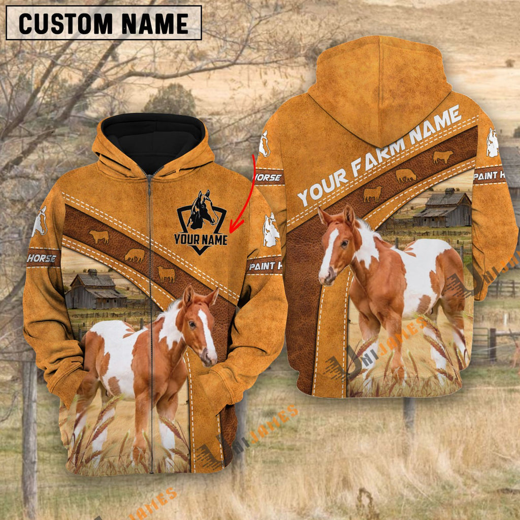 Paint Horse Personalized Name 3D Hoodie