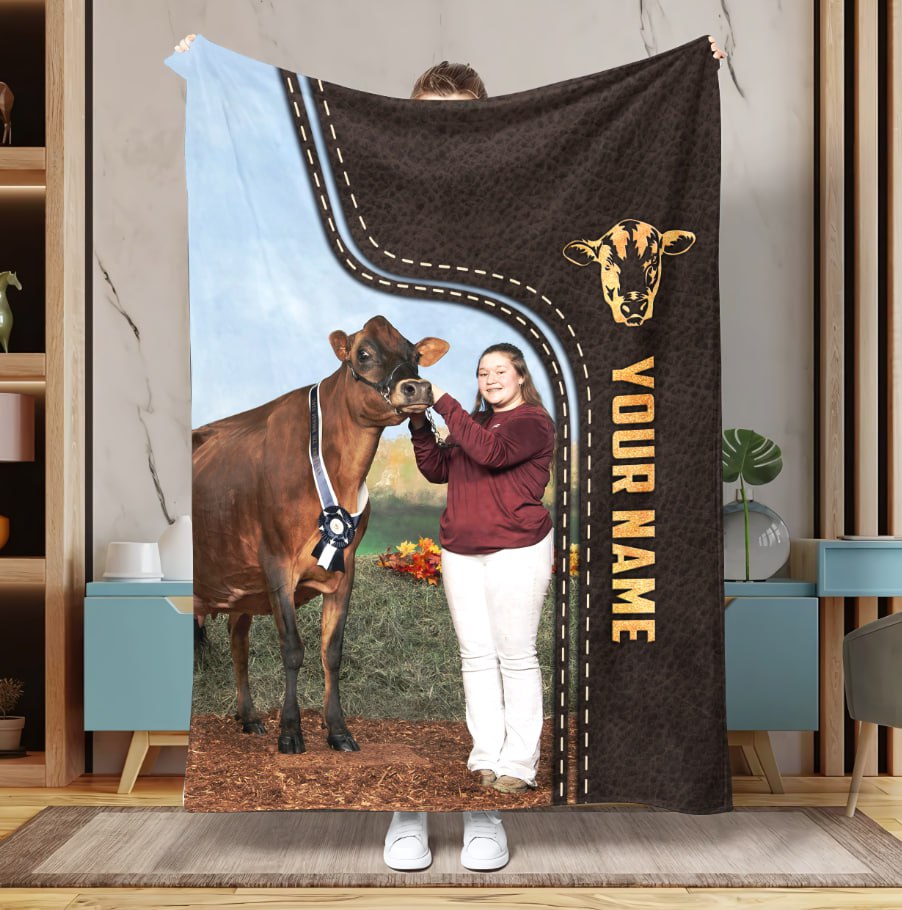 Personalized Name Custom Image of Charlene Walker Leather Pattern Blanket