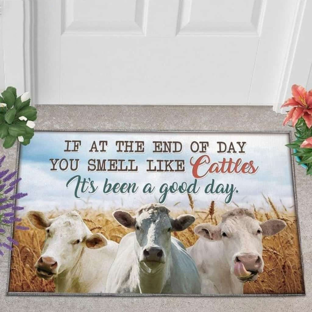 Charolais Cattle Lover Good Day Doormat