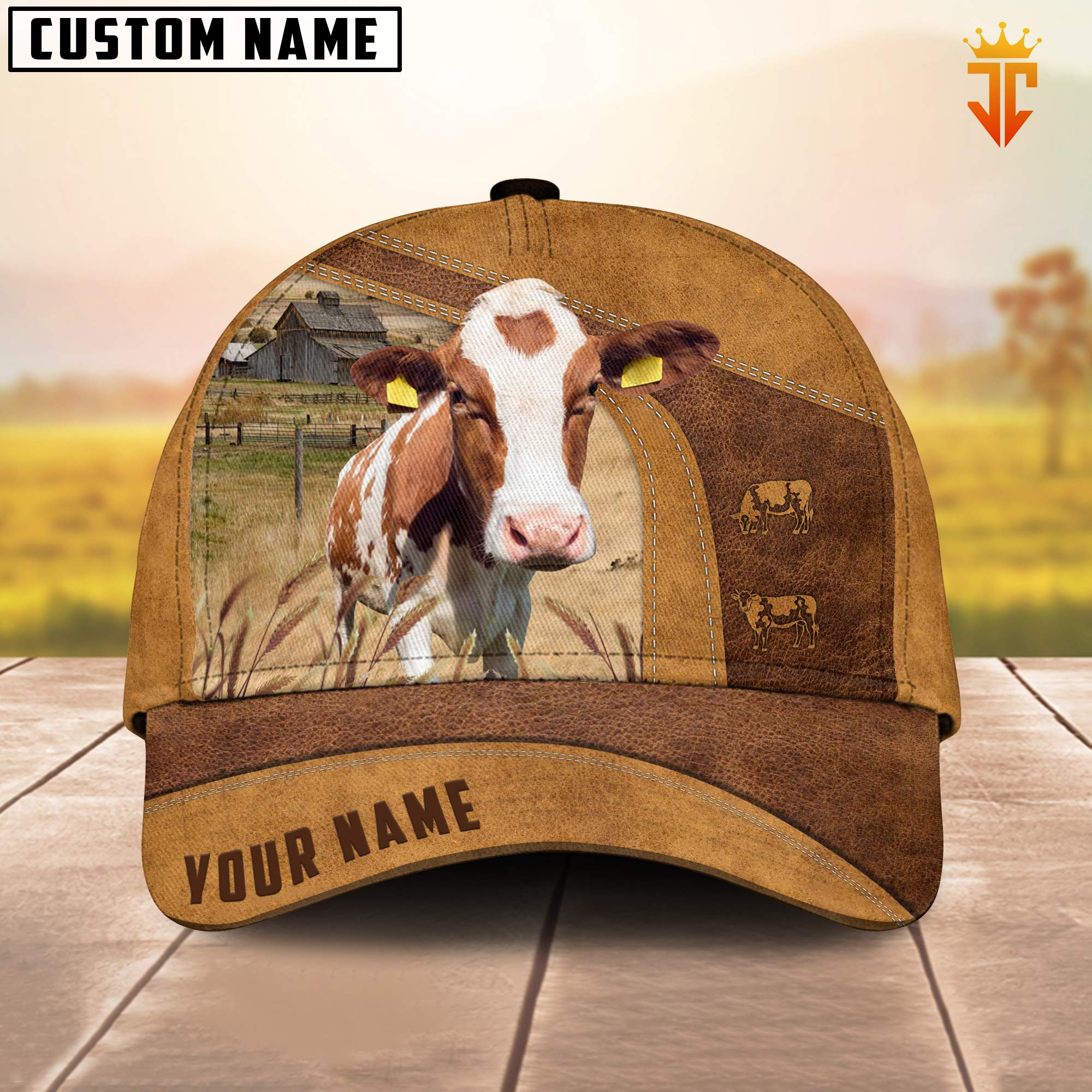 Custom Name Red Holstein Cattle Cap