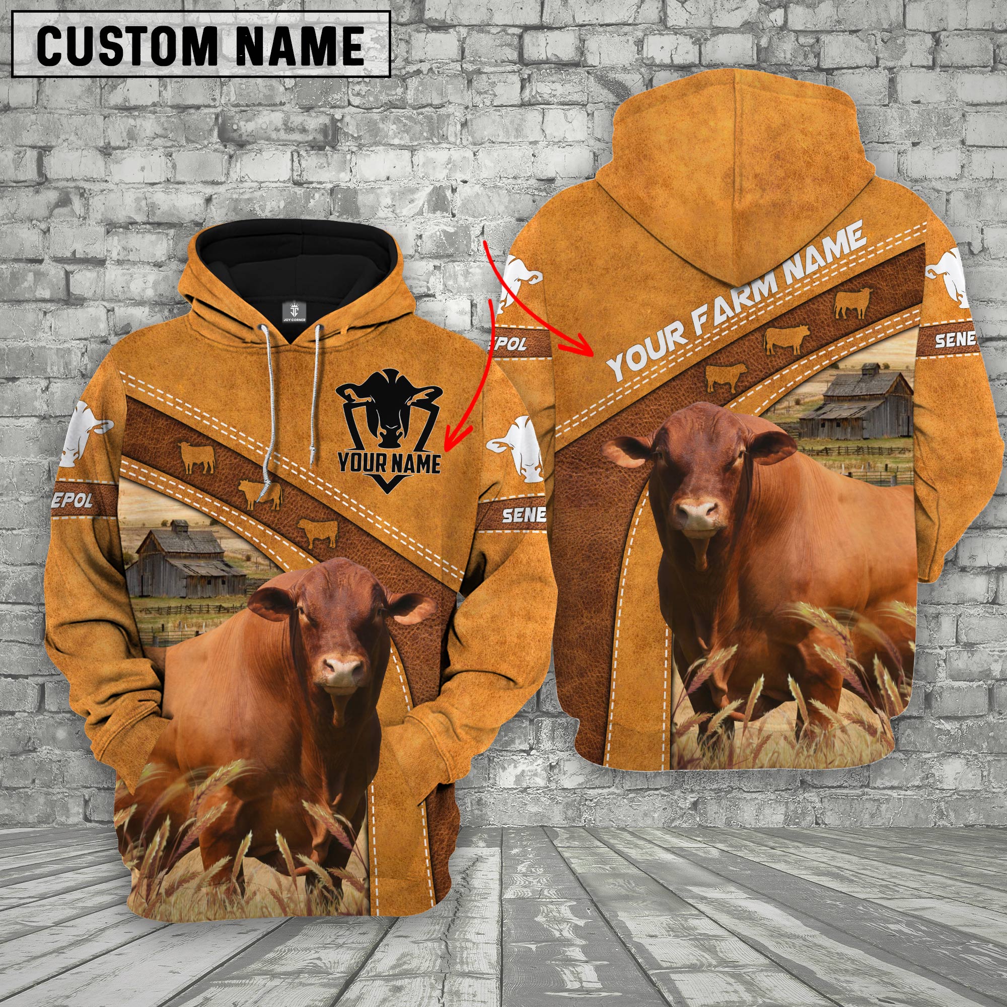 Personalized Name 3D Senepol Hoodie