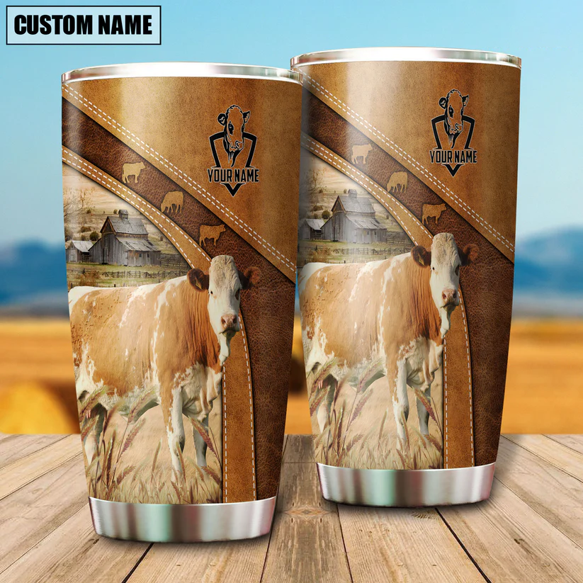 Simmental Customized Name 3D Tumbler