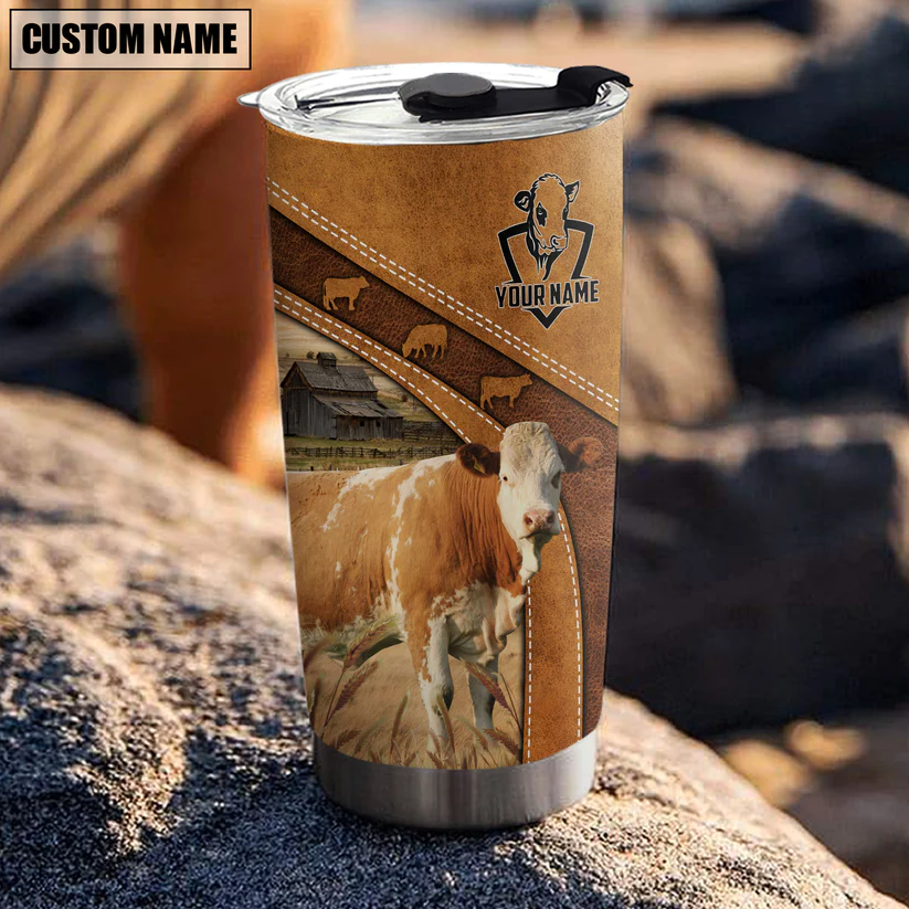 Simmental Customized Name 3D Tumbler