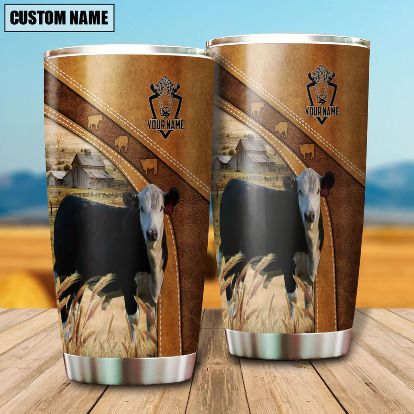 Black Hereford Customized Name 3D Tumbler