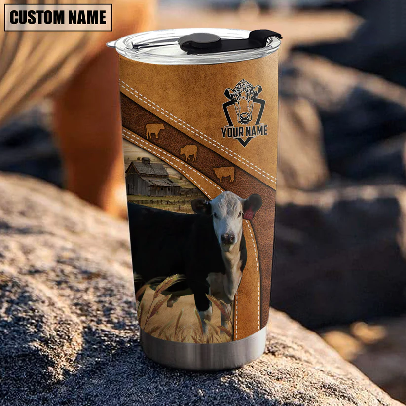 Black Hereford Customized Name 3D Tumbler