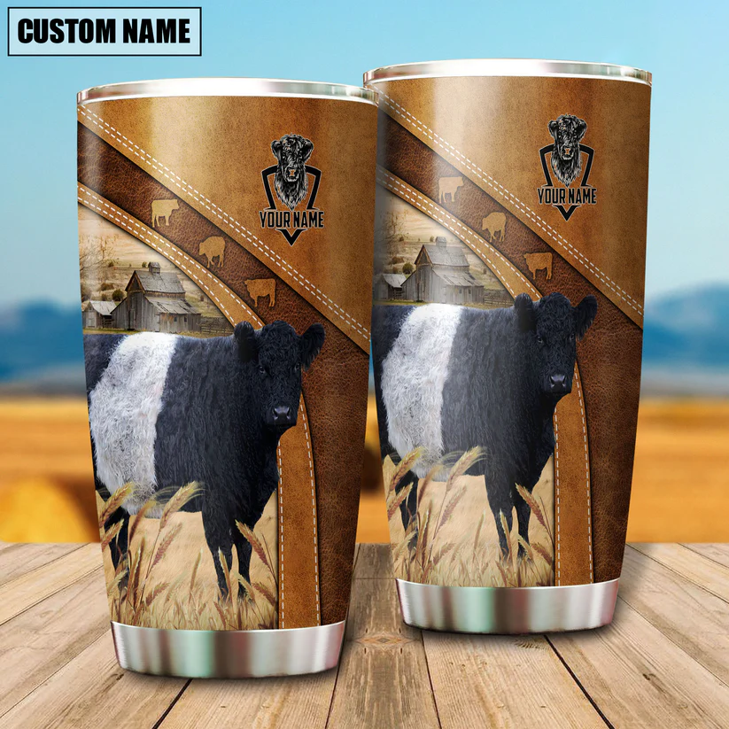 Belted Galloway Customized Name 3D Tumbler